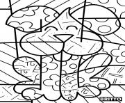 Printable dog by britto coloring pages