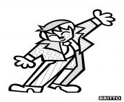 Printable dancer handsome by britto coloring pages