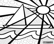 Printable sunboat romero britto coloring pages