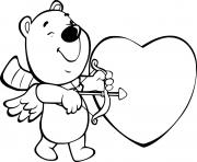 Printable Cupid Bear coloring pages