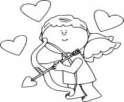 Printable Cupid with Hearts coloring pages