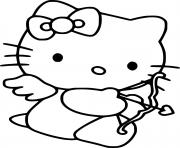 Printable Cupid Hello Kitty coloring pages