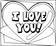 Printable I Love You Card coloring pages