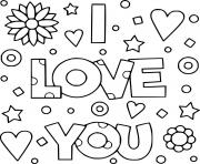 I Love You with Various Patterns