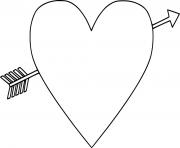 Printable Arrow Shooting Heart coloring pages