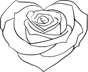 Printable Heart Shaped Rose coloring pages