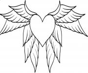 Printable Heart with Many Wings coloring pages