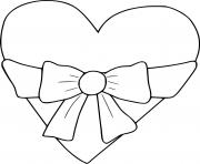 Printable Heart and Bowknot coloring pages