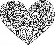 Printable Heart with Complex Patterns coloring pages