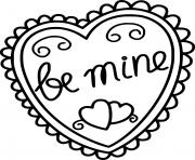 Printable Be Mine Heart coloring pages
