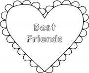 Printable Best Friends Heart coloring pages