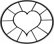 Printable Heart in a Circle coloring pages