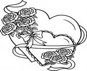 Printable Hearts with Roses coloring pages