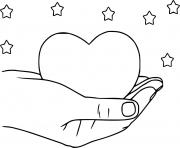 Printable Heart in a Hand coloring pages