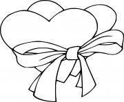 Printable Two Hearts Tied a Bowknot coloring pages