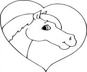 Printable Horse in a Heart coloring pages