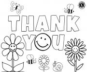 Printable thank you flowers coloring pages