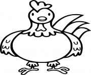 Printable Cute Cartoon Chicken coloring pages