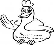 Cartoon Chicken Waving Hand