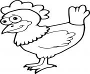 Printable Funny Cartoon Chicken coloring pages