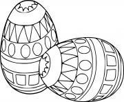 Printable Two Easter Eggs with Square Patterns coloring pages