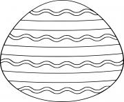 Printable Easter Egg with Line and Wave Lines coloring pages