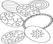 Printable Seven Easter Eggs coloring pages