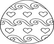 Printable Easter Egg with Heart and Cloud Patterns coloring pages