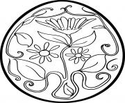 Printable Beautiful Flowers Pattern Easter Egg coloring pages