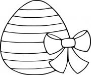 Printable Easy Easter Egg with a Bowknot coloring pages