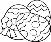 Printable Three Easter Eggs with a Bowknot coloring pages