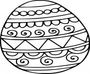 Printable Easter Egg with Cloud and Line Patterns coloring pages