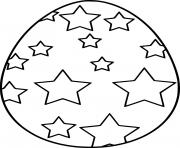 Printable Easter Egg with Star Patterns coloring pages