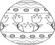 Printable Easter Egg with Beautiful Flowers coloring pages