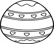 Printable Easter Egg with Heart Patterns coloring pages