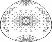 Printable Easter Egg with Symmetrical Flowers coloring pages