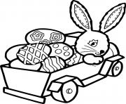 Easter Bunny and Eggs in a Car