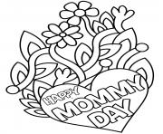 Printable happy mothers day flowers kids coloring pages