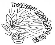 Printable happy mothers day flower coloring pages