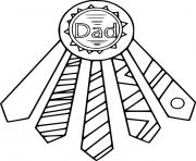 Printable Dad Badge and Five Tie coloring pages