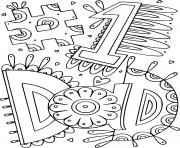Printable Number One Dad Doodle coloring pages