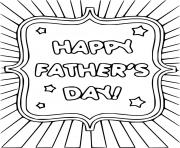 Printable Happy Fathers Day with Stars coloring pages