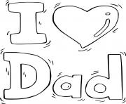 Printable I Love Dad coloring pages