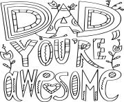 Printable Dad You Are Awesome coloring pages