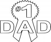 Printable Number One Dad coloring pages