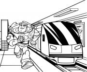 Printable Buzz Lightyear at the Subway Station coloring pages