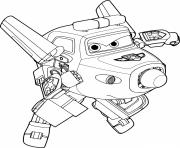 Printable Super Wings Paul is Running coloring pages