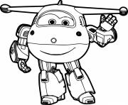 Printable Super Wings Jett Shaking Hand coloring pages
